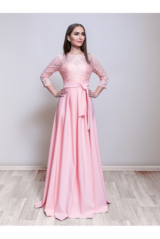 Evening dress with lace sleeves DM-768