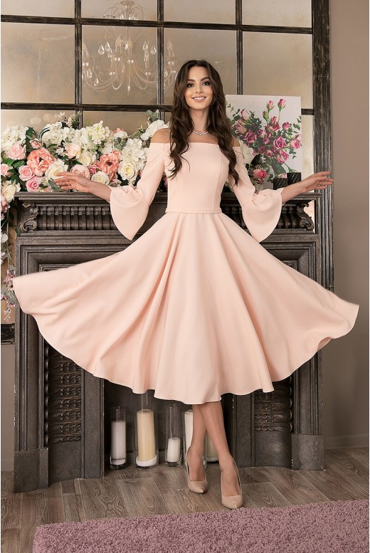 Вечернее платье миди с рукавами Sienna DM-993