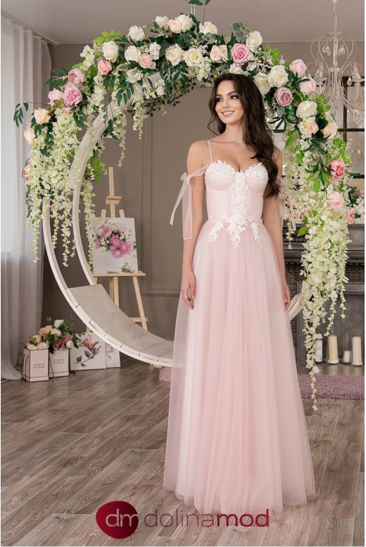 Вечернее длинное пышное платье Martina DM-1037