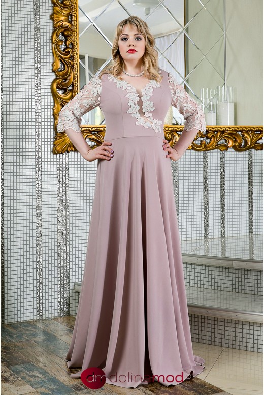 Evening long dress with sleeves Milana DM-949