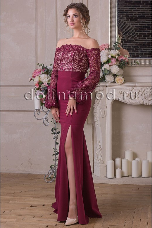 Evening dress with sleeves Emma CM-905