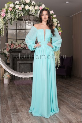 Evening Long Dress with Sleeves Simone DM-1035