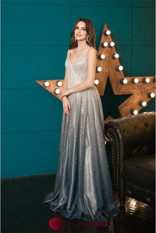 Вечернее длинное платье с эффектом  омбре Edita DM-1049
