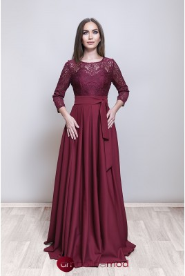Evening dress with lace sleeves DM-768