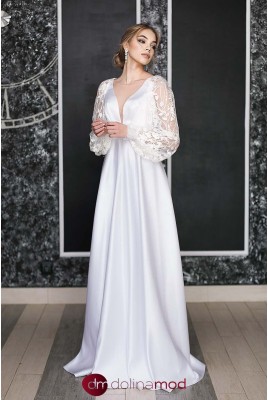 Купить свадебное платье с кружевными рукавами Iliana MS-1057 оптом от российского производителя