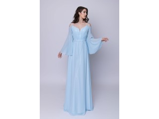 Prom dress chiffon with sleeves Zarina DM-1100