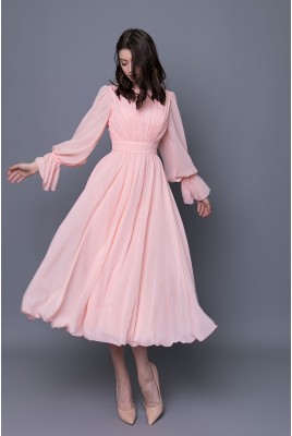 Chiffon Prom Dress with sleeves Isolde DM-1101