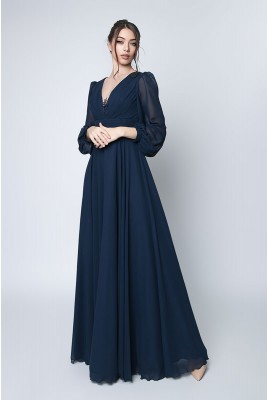 Evening chiffon dress with long sleeves Isis DM1105