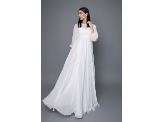 Wedding chiffon dress with sleeves Arsenia MS-1051
