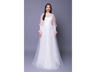 Buy Michele MS-1083 wedding dress with transparent sleeves wholesale from a Russian manufacturer