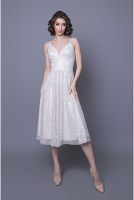 Wedding Shiny Midi Dress Dino MS-1093
