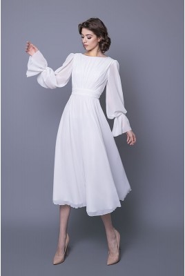 Chiffon Wedding Dress with Sleeves Isolde MS-1101