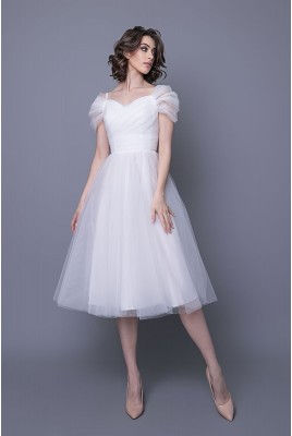 Wedding Fluffy Midi Dress Amira MS-1129