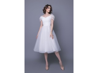 Wedding Fluffy Midi Dress Amira MS-1129