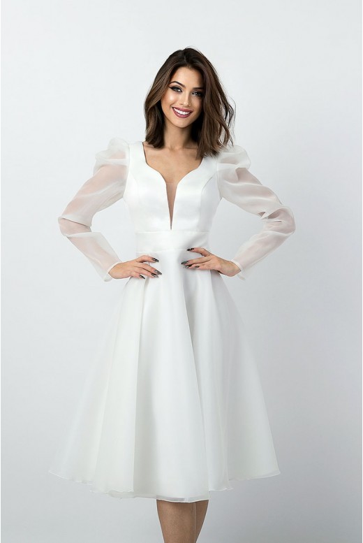 Свадебное платье с прозрачными рукавами Zoya MS-1138