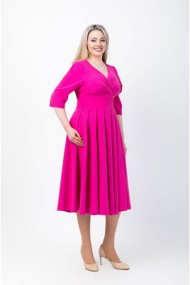 Midi cocktail dress with sleeves Sheila DM-1165