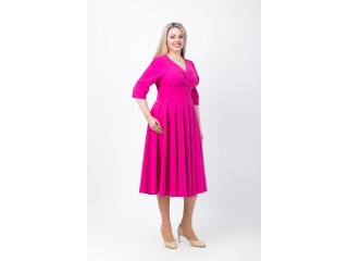 Midi cocktail dress with sleeves Sheila DM-1165