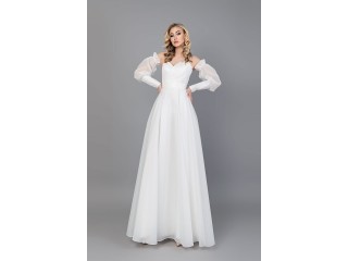 Wedding dress Jocelyn MS-1146 with detachable sleeves