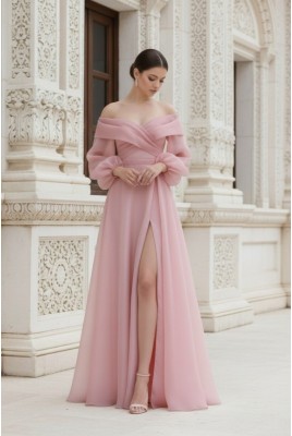 Вечернее длинное платье с разрезом Alethea DM-1173
