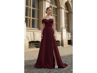 Elara DM-1220 Long Evening Dress with Slit