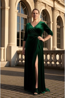Вечернее длинное бархатное платье с разрезом Amara DM-1232