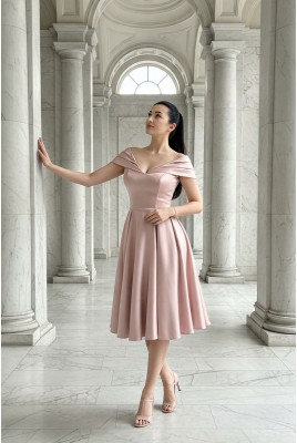 Вечернее атласное платье миди Elysia DM-1235