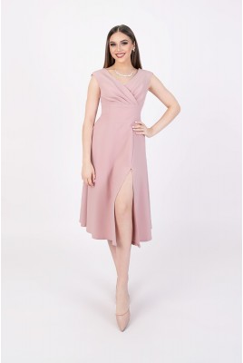 Dayna DM-1238 Slit Midi Cocktail Dress