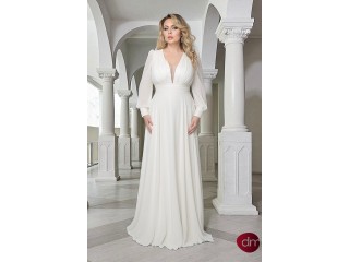 Свадебное длинное платье с рукавами Laima MS-1107