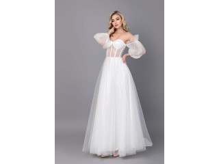 Wedding dress with puffy sleeves Ariana MS-1148