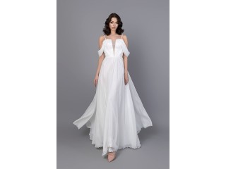 Свадебное платье с ниспадающими плечиками Yasmina MS-1162