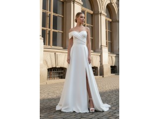 Свадебное длинное платье с разрезом Elara MS-1220