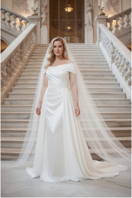 Свадебное длинное атласное платье Celesta MS-1237