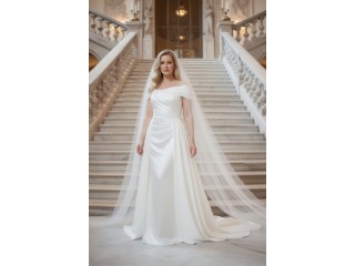 Свадебное длинное атласное платье Celesta MS-1237
