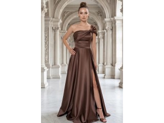 Evening long dress with a slit Kallista DM-1250