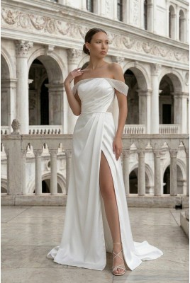 June MS-1251 Long Wedding Dress with Slit